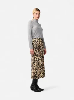 Y.A.S hame, YASPELLA HW MIDI SKIRT Beige Kuosi