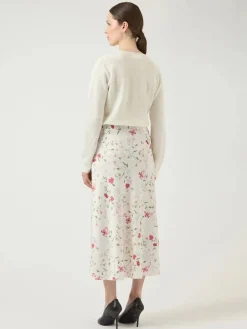 Y.A.S hame YASPella HW Midi Skirt S. Noos, Pristine Botalia
