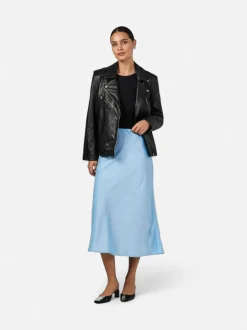 Y.A.S hame, YASPELLA HW MIDI SKIRT Vaaleansininen