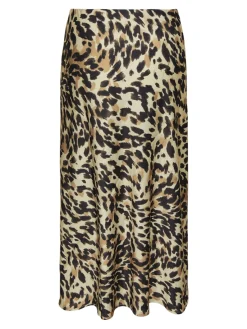 Y.A.S hame YASPella HW Midi Skirt, Black Leo Print