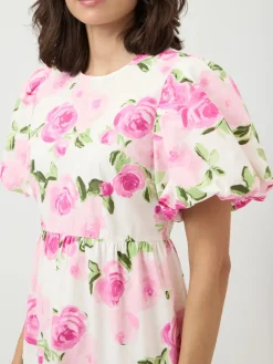 Y.A.S mekko YASColea SS Ankle Dress, Star White Pink Emula