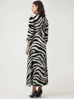 Y.A.S mekko Yassavanna Long Shirt Dress, Birch Zebra Print