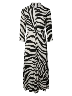 Y.A.S mekko Yassavanna Long Shirt Dress, Birch Zebra Print