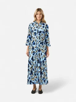 Y.A.S mekko Yassavanna Long Shirt Dress, Clear Sky Liro Print