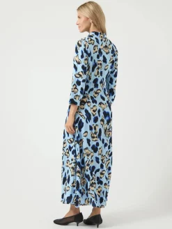 Y.A.S mekko Yassavanna Long Shirt Dress, Clear Sky Liro Print