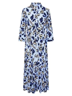 Y.A.S mekko Yassavanna Long Shirt Dress, Clear Sky Liro Print