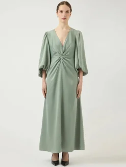 Y.A.S mekko YASThea LS Long Dress S. Noos, Green Milieu