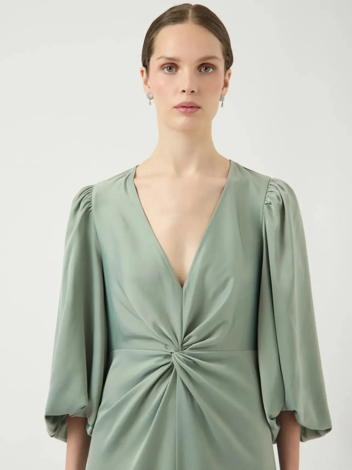 Y.A.S mekko YASThea LS Long Dress S. Noos, Green Milieu