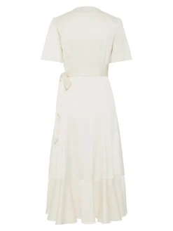 Y.A.S mekko YASTHEA 2/4 MIDI WRAP DRESS S. NOOS, Gardenia