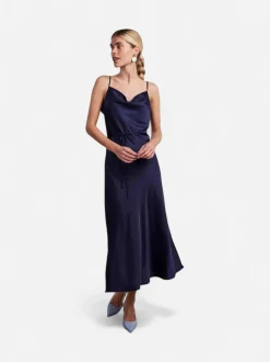 Y.A.S midimekko YASTHEA Strap Long Dress, Evening Blue