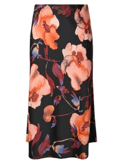 Y.A.S naisten hame YASPELLA HW MIDI SKIRT S. NOOS, Black Pilana
