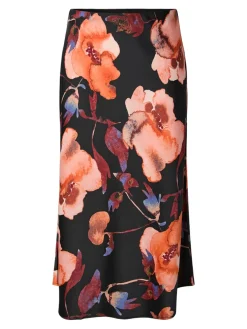 Y.A.S naisten hame YASPELLA HW MIDI SKIRT S. NOOS, Black Pilana
