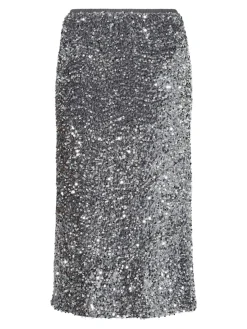 Y.A.S naisten hame YASVALERA HW LONG SKIRT, Medium Grey Melange