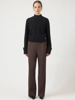Y.A.S naisten housut K Yasalisa HW Pant S. Noos, Chocolate Brown