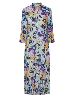 Y.A.S Naisten Maksimekko YASSAVANNA LONG SHIRT DRESS Sininen Kuosi