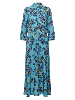 Y.A.S Naisten Maksimekko YASSAVANNA LONG SHIRT DRESS Sininen Kuosi