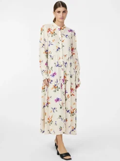 Y.A.S naisten mekko, YASASINA LS LONG SHIRT DRESS Valkopohjainen Kuosi