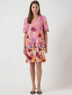 Y.A.S naisten mekko YASFlowering SS Dress, Pink Lavender Multi