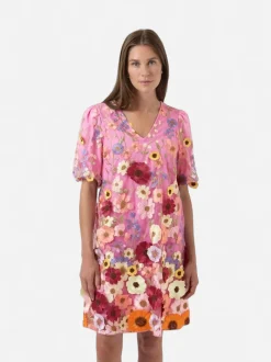 Y.A.S naisten mekko YASFlowering SS Dress, Pink Lavender Multi