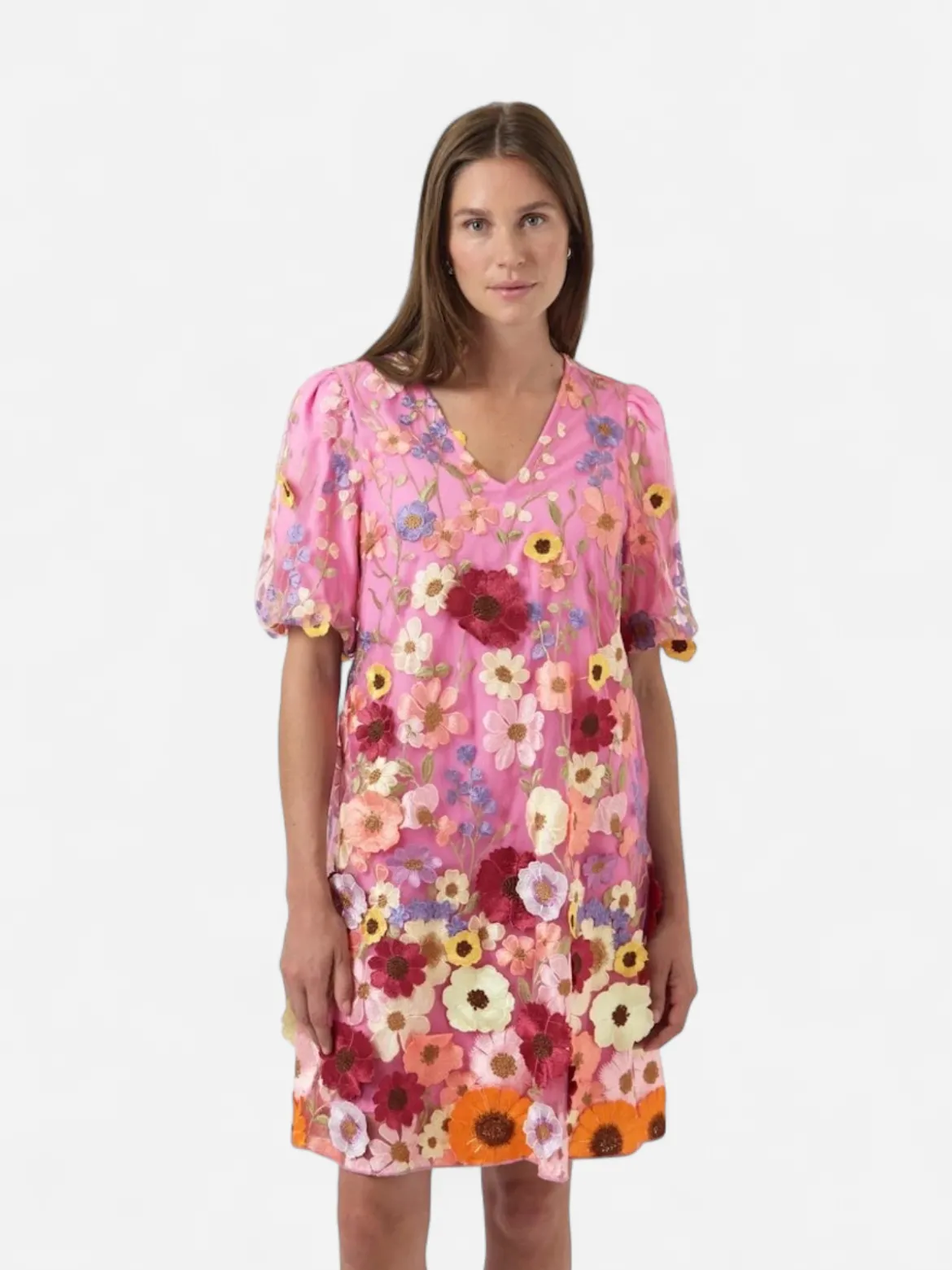 Y.A.S naisten mekko YASFlowering SS Dress, Pink Lavender Multi