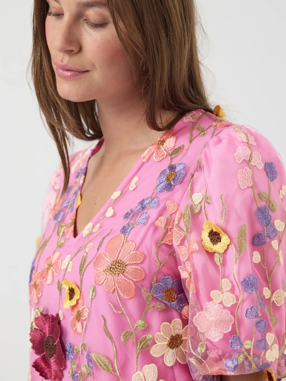 Y.A.S naisten mekko YASFlowering SS Dress, Pink Lavender Multi