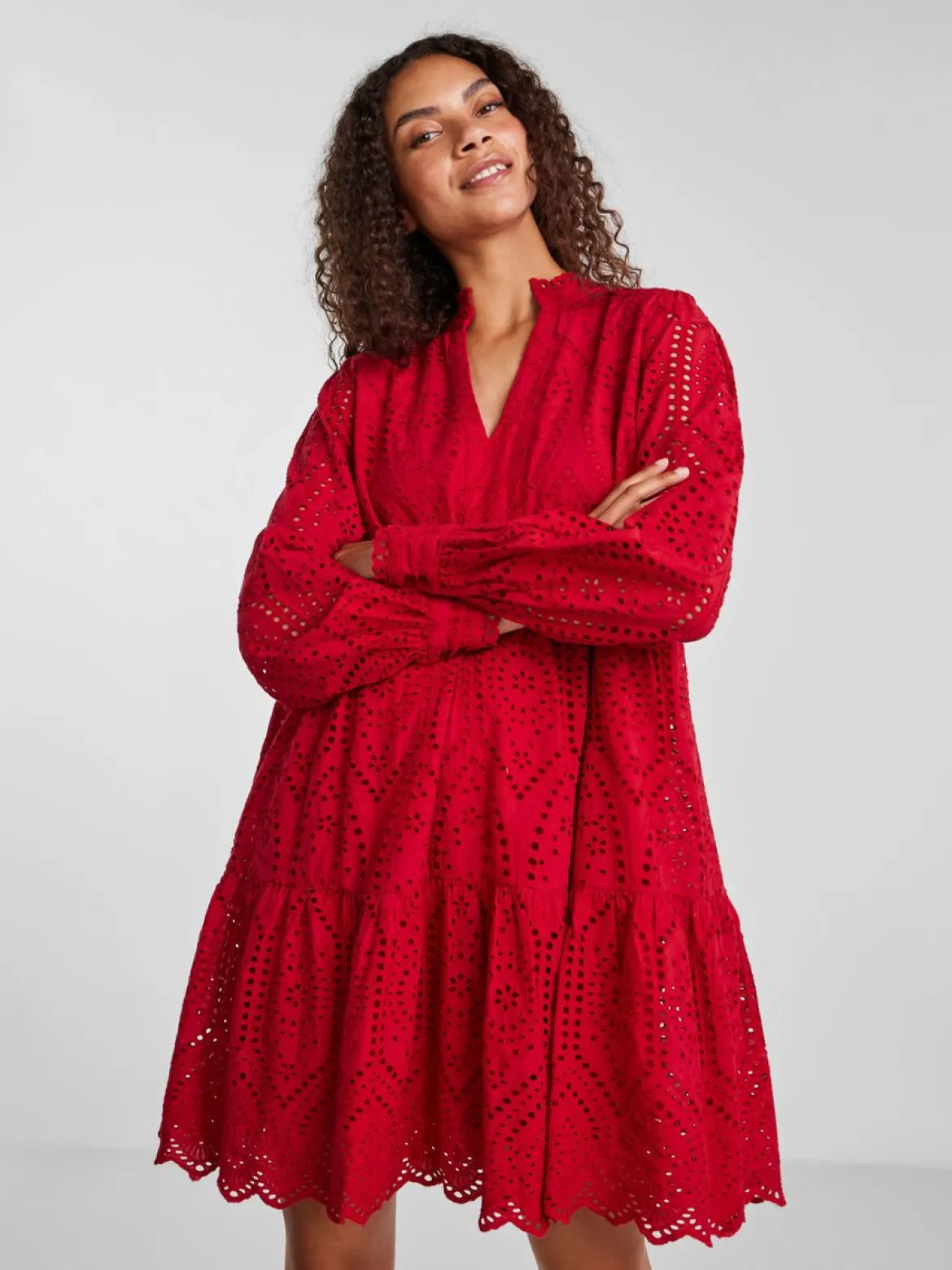 Y.A.S Naisten Mekko YASHOLI LS DRESS S Punainen