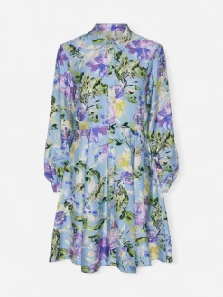 Y.A.S naisten mekko, YASKAYA LS SHIRT DRESS S Sininen Kuosi