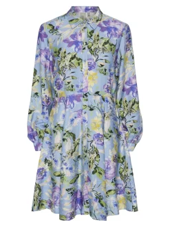 Y.A.S naisten mekko, YASKAYA LS SHIRT DRESS S Sininen Kuosi