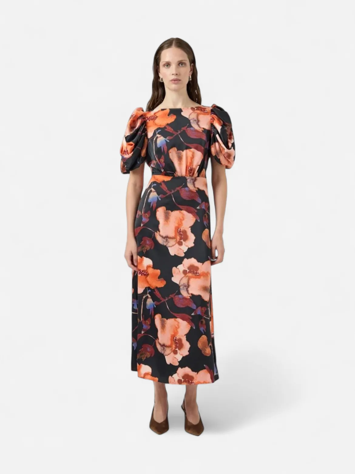 Y.A.S naisten mekko YASPella 2/4 Long Dress S., Black Pilana Aop