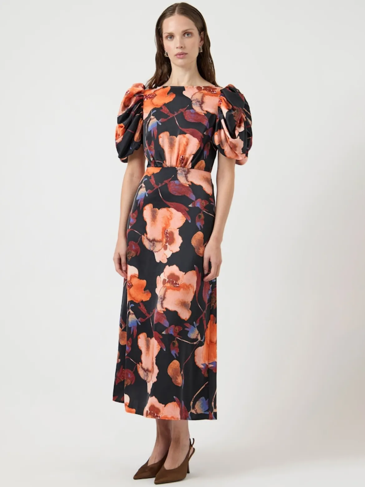 Y.A.S naisten mekko YASPella 2/4 Long Dress S., Black Pilana Aop