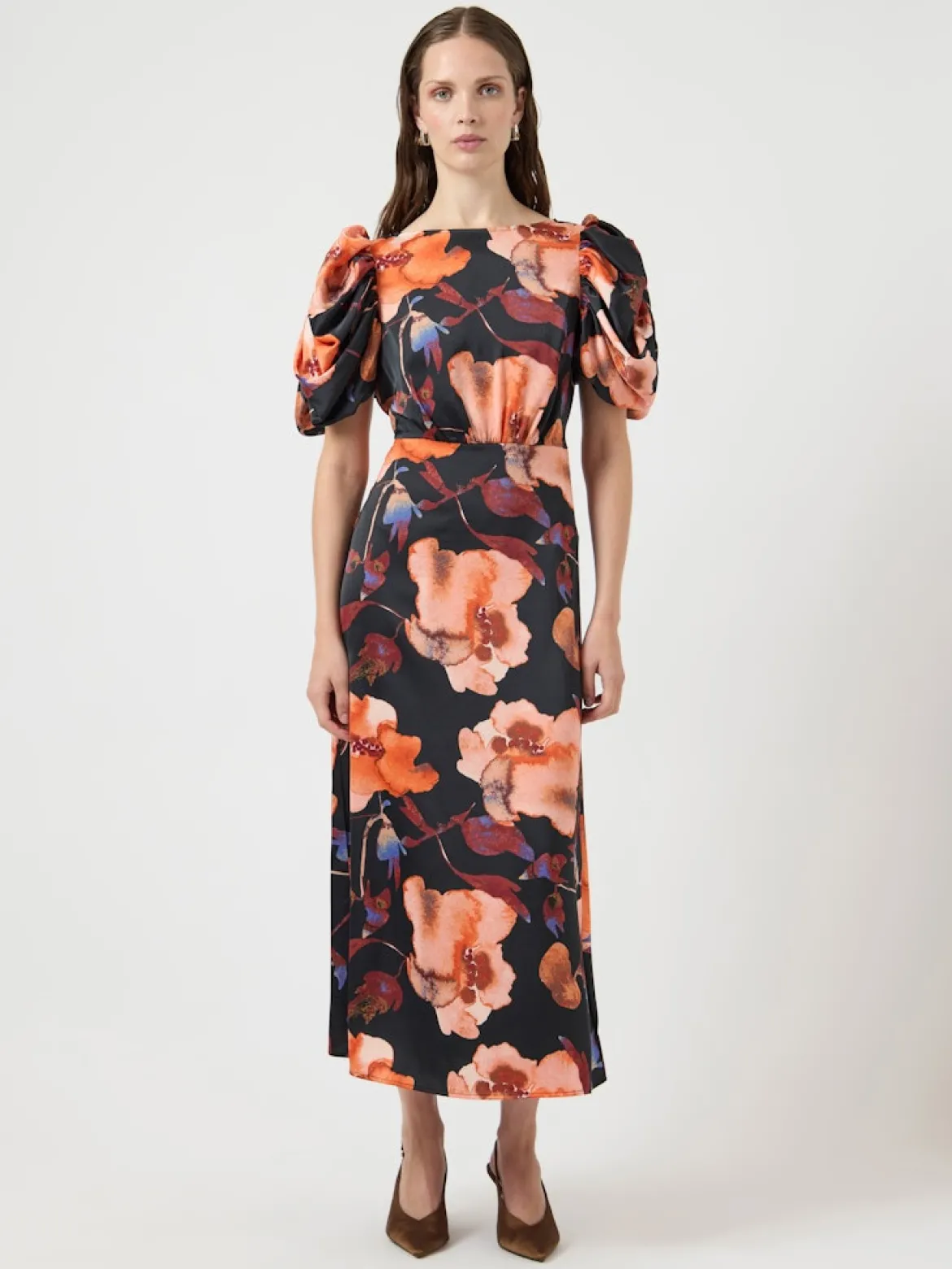 Y.A.S naisten mekko YASPella 2/4 Long Dress S., Black Pilana Aop