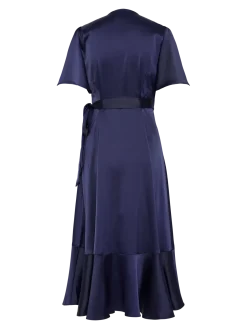 Y.A.S Naisten Mekko, YASTHEA 2/4 MIDI WRAP DRESS Evening Blue