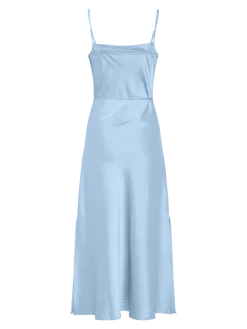Y.A.S Naisten Mekko, YASTHEA STRAP LONG DRESS Vaaleansininen
