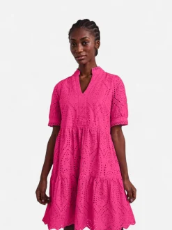 Y.A.S Naisten Minimekko YASHOLI SS DRESS Fuksianpunainen