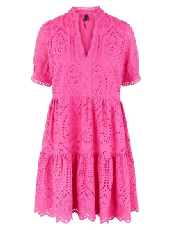 Y.A.S Naisten Minimekko YASHOLI SS DRESS Fuksianpunainen