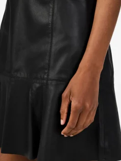 Y.A.S naisten nahkahame, YASCOLLY MW NAPLON LEATHER SKIRT Black