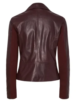 Y.A.S naisten nahkatakki, YASSOPHIE LEATHER JACKET Port Royale