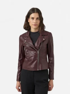 Y.A.S naisten nahkatakki, YASSOPHIE LEATHER JACKET Port Royale