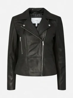 Y.A.S naisten nahkatakki, YASSOPHIE LEATHER JACKET Black