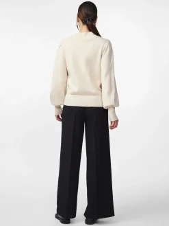 Y.A.S Naisten Neulepusero, YASFONNY LS KNIT PULLOVER S. NOOS Luonnonvalkoinen