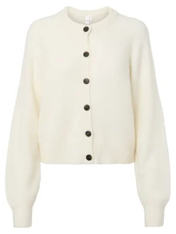Y.A.S naisten neuletakki YASJOHI Wool Blend Knitted Cardigan, Pristine