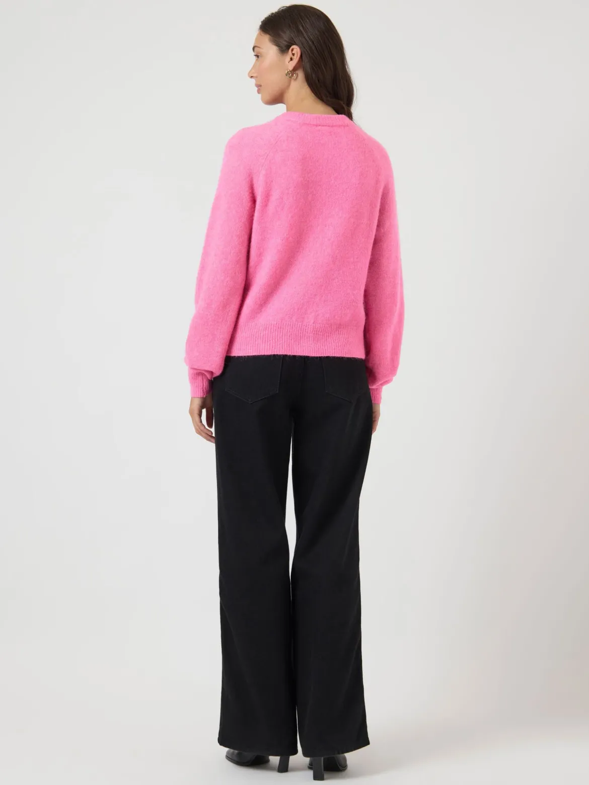 Y.A.S naisten neuletakki YASJOHI Wool Blend Knitted Cardigan, Begonia Pink