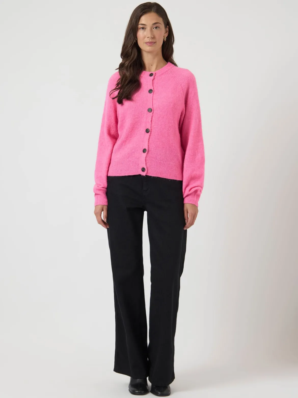 Y.A.S naisten neuletakki YASJOHI Wool Blend Knitted Cardigan, Begonia Pink