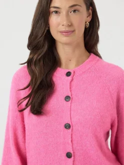 Y.A.S naisten neuletakki YASJOHI Wool Blend Knitted Cardigan, Begonia Pink