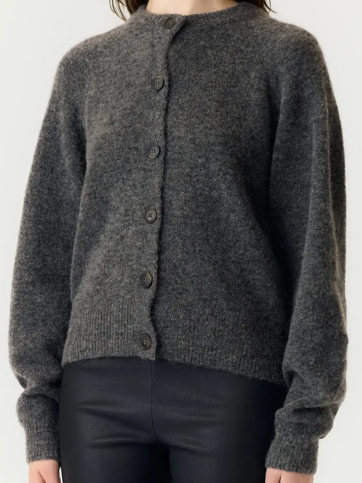 Y.A.S naisten neuletakki Yasjohi, Medium Grey Melange