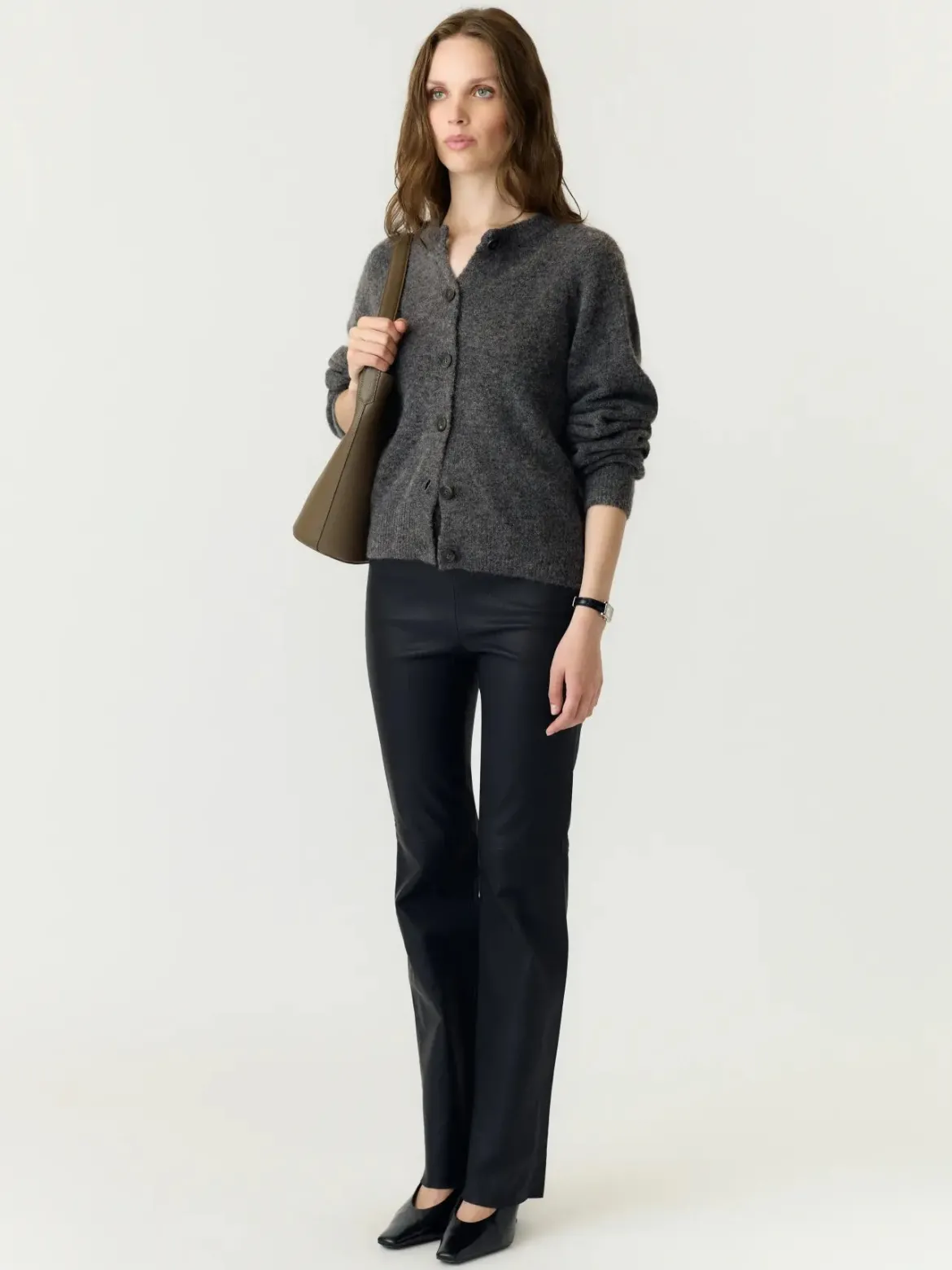 Y.A.S naisten neuletakki Yasjohi, Medium Grey Melange