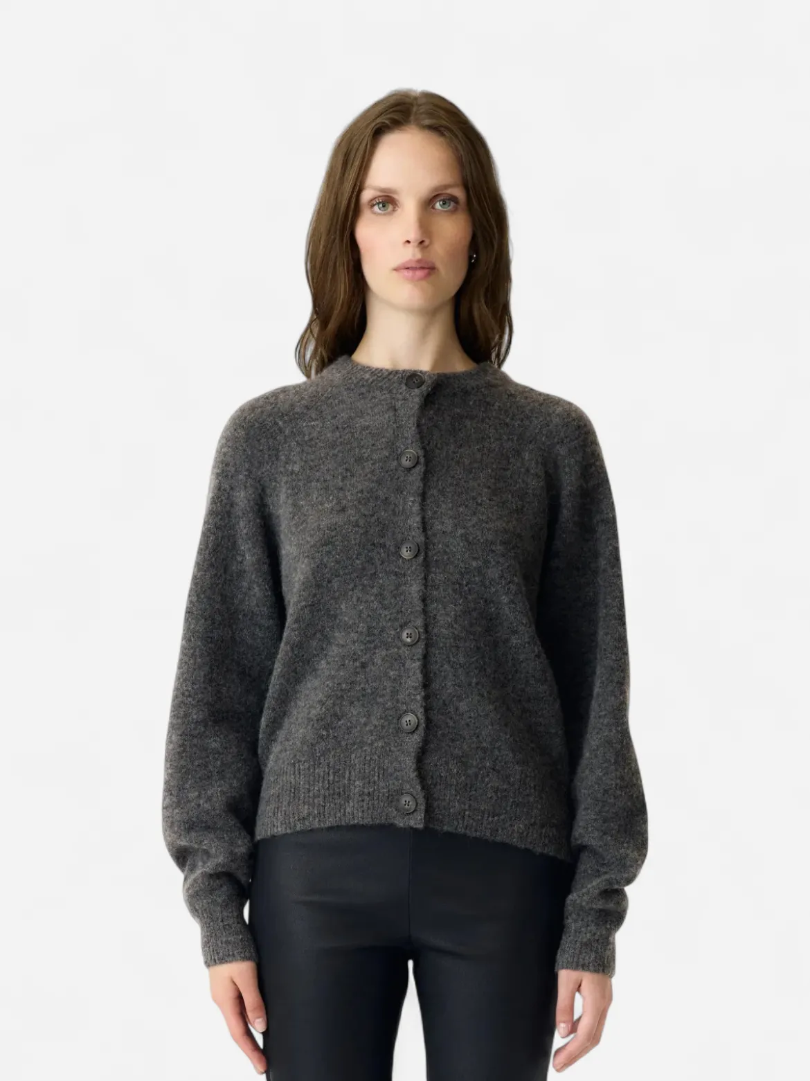 Y.A.S naisten neuletakki Yasjohi, Medium Grey Melange