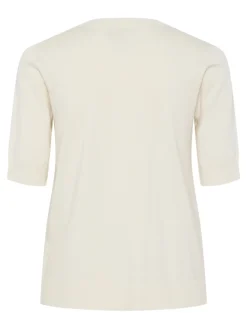 Y.A.S naisten neule, YASLENA SS KNIT PULLOVER S. Luonnonvalkoinen