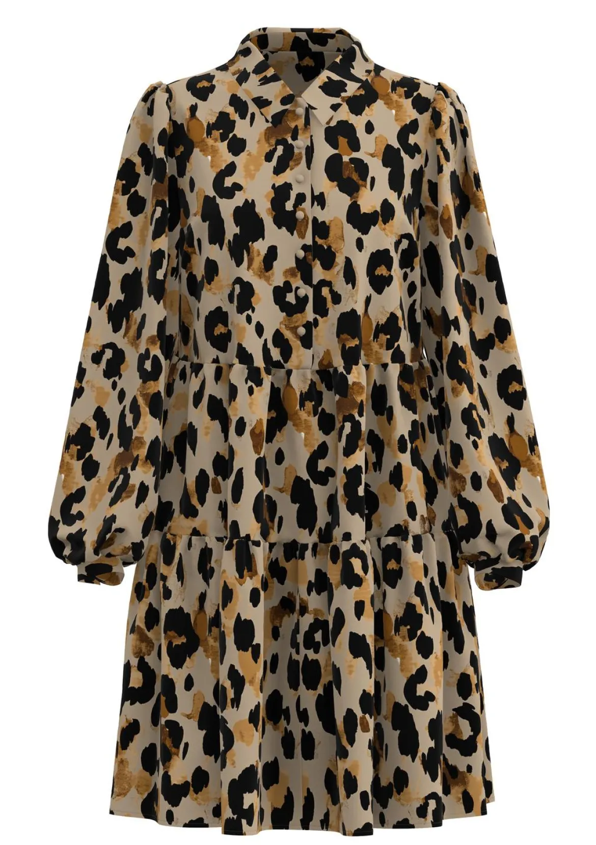 Y.A.S Naisten PaitaMekko, YASALIRA LS SHIRT DRESS NOOS Ruskea Kuosi