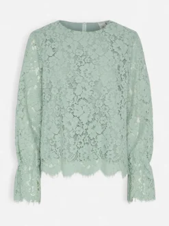 Y.A.S naisten paita, YASPERLA LS LACE TOP S Vaaleanvihreä